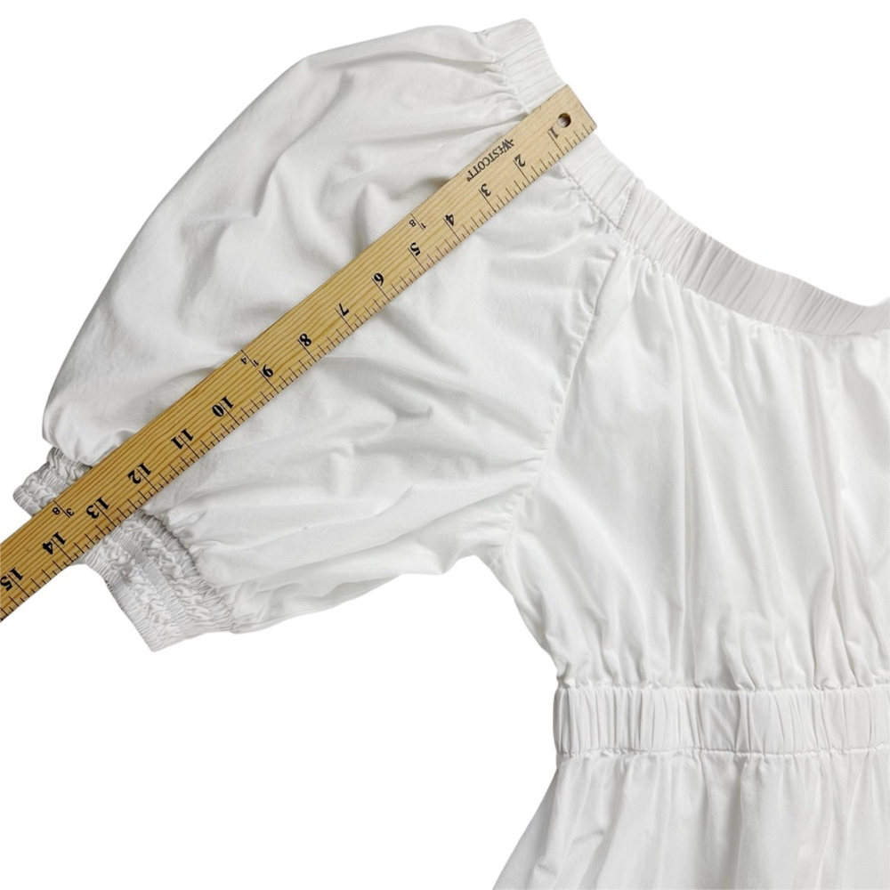 Free People Bernadette White Puff Sleeve Open Back Midi Dress Women’s Size XL - Picture 7 of 10
